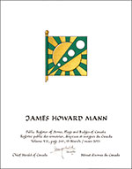 Letters patent granting heraldic emblems to James Howard Mann