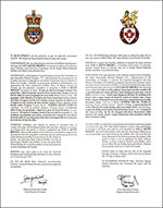 Letters patent granting heraldic emblems to Yan J. Kevin Bolduc
