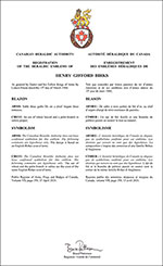 Letters patent registering the heraldic emblems of Henry Gifford Birks