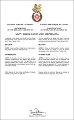 Letters patent registering the heraldic emblems of Signy Hildur Eaton (née Stephenson)