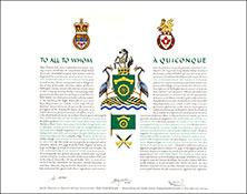 Letters patent granting heraldic emblems to The Corporation of the Town of Erin