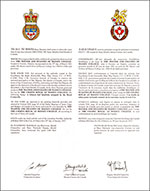 Letters patent granting heraldic emblems to The Master and Fellows of Massey College