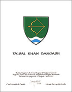 Letters patent granting heraldic emblems to Faisal Khan Bangash