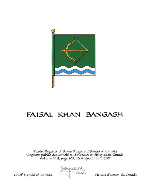 Letters patent granting heraldic emblems to Faisal Khan Bangash Letters patent granting heraldic emblems to Faisal Khan Bangash