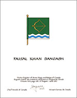 Letters patent granting heraldic emblems to Faisal Khan Bangash