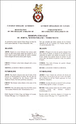 Letters patent registering the heraldic emblems of Bishops College