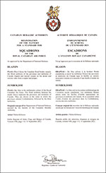 Letters patent registering the flag pattern for squadrons of the Royal Canadian Air Force