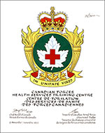 Letters patent approving the heraldic emblems of the Canadian Forces Health Services Training Centre