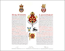 Letters patent granting heraldic emblems to Ramanbir Singh Nayyar