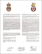 Letters patent granting heraldic emblems to Steven Michael Edouard Logan