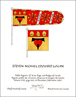 Letters patent granting heraldic emblems to Steven Michael Edouard Logan