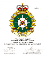 Letters patent approving the heraldic emblems of the Connaught Range Primary Training Centre