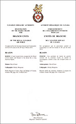 Letters patent registering the badge frame for Branch Units of the Royal Canadian Air Force