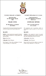 Letters patent registering the badge frame for Trade Units of the Royal Canadian Air Force