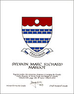 Lettres patentes concédant des emblèmes héraldiques à Sylvain Marc Richard Margot