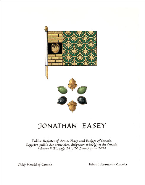 Lettres patentes concédant des emblèmes héraldiques à Jonathan Easey