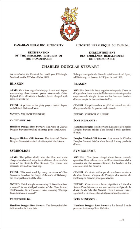 Arms of Charles Douglas Stewart