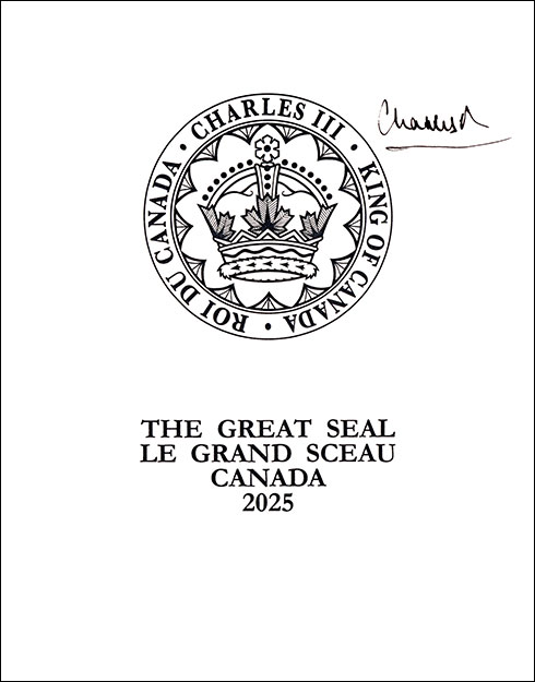 Letters patent registering the Great Seal of Canada