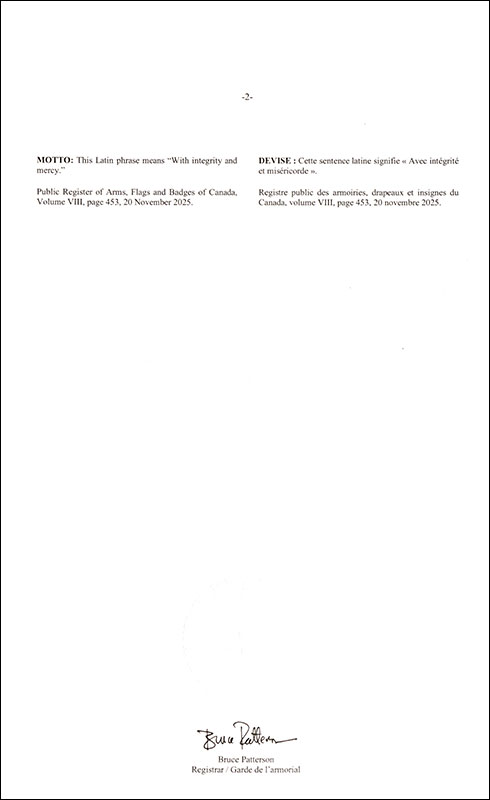 Lettres patentes enregistrant les emblèmes héraldiques de l'Association médicale canadienne