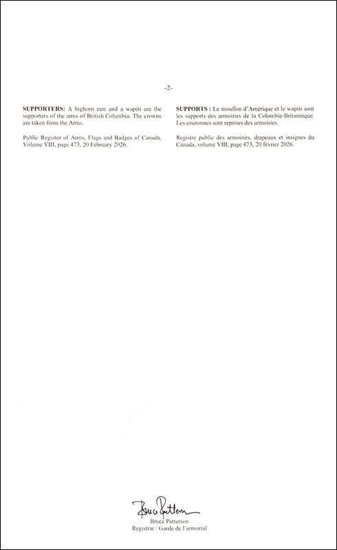 Letters patent registering the heraldic emblems of Walter Stewart Owen