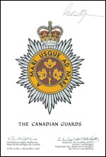 Letters patent approving the Badge of The Canadian Guards