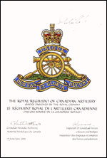 Letters patent approving the Badge of The Royal Regiment of Canadian Artillery ensigned by the Royal Crown