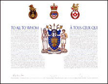 Letters patent granting heraldic emblems to The Arts and Letters Club of Toronto