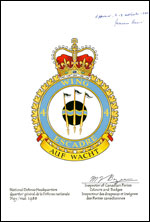 Letters patent approving the Badge of 4 Wing Cold Lake