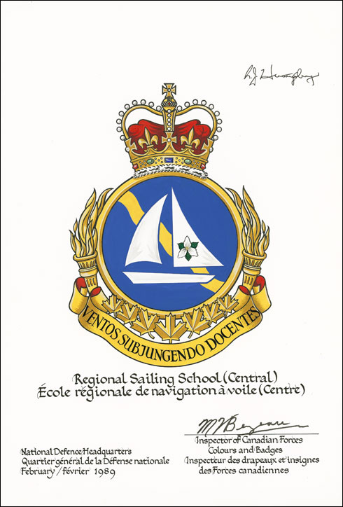 Lettres patentes confirmant l'insigne de l'École régionale de navigation à voile (Centre)