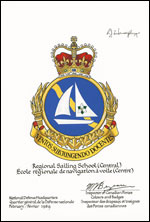 Lettres patentes confirmant l'insigne de l'École régionale de navigation à voile (Centre)