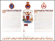 Letters patent granting heraldic emblems to the County of Prince Edward