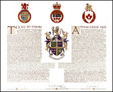 Letters patent granting heraldic emblems to Ashok Shrinivas Muzumdar