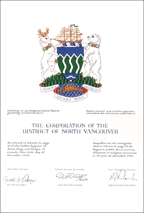 Letters patent granting revised Supporters to The Corporation of the District of North Vancouver