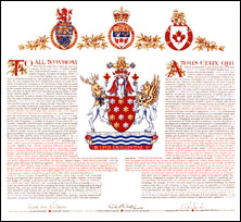 Lettres patentes concédant des emblèmes héraldiques aux Ordres, décorations et médailles Rideau Inc.