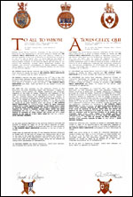 Letters patent granting heraldic emblems to The Dietrich Family Association