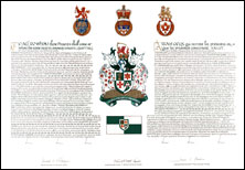 Letters patent granting heraldic emblems to the Town of Balgonie