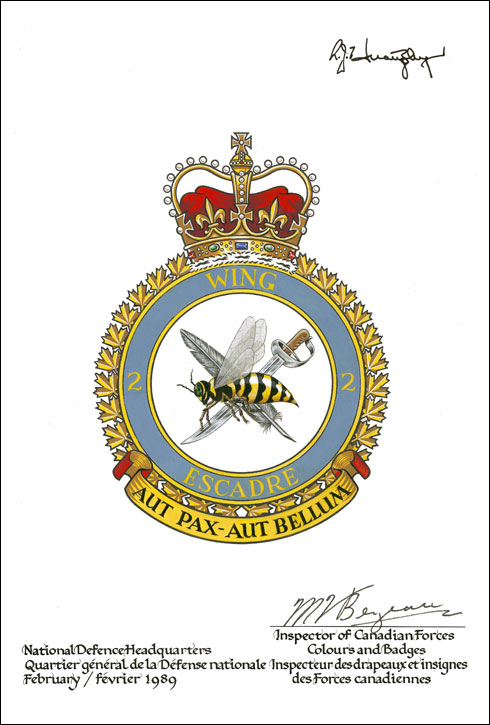 Letters patent approving the Badge of the 2nd Tactical Aviation Wing