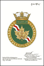 Letters patent approving the Badge of HMCS Champlain