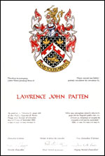 Lettres patentes concédant des emblèmes héraldiques à Lawrence John Patten