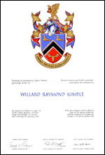 Lettres patentes concédant des emblèmes héraldiques à Willard Raymond Kimble