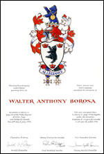 Lettres patentes concédant des emblèmes héraldiques à Walter Anthony Borosa