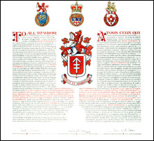 Letters patent granting heraldic emblems to Bruce Starzenski