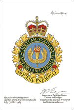 Letters patent approving the Badge of the Cadet Camp Cold Lake