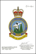 Letters patent approving the Badge of the 714 (Sherbrooke) Communications Squadron