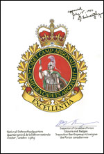 Letters patent approving the Badge of the Cadet Camp Argonaut