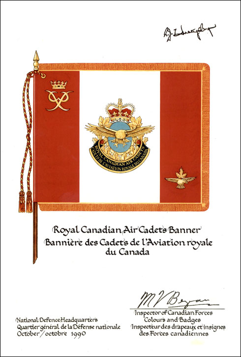 Letters patent approving the Flag of the Royal Canadian Air Cadets