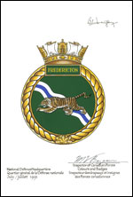 Letters patent approving the Badge of HMCS Fredericton