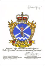 Letters patent approving the Badge of the Regional Cadet Instructor School (Atlantic)