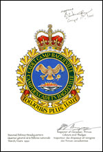 Letters patent approving the Badge of the Cadet Camp Bagotville