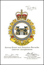 Letters patent approving the Badge of the Canadian Forces Service Prison and Dentention Barracks